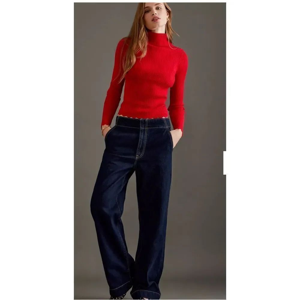 Levi’s Ribcage Highrise wide leg tailored jean in blue premium 26